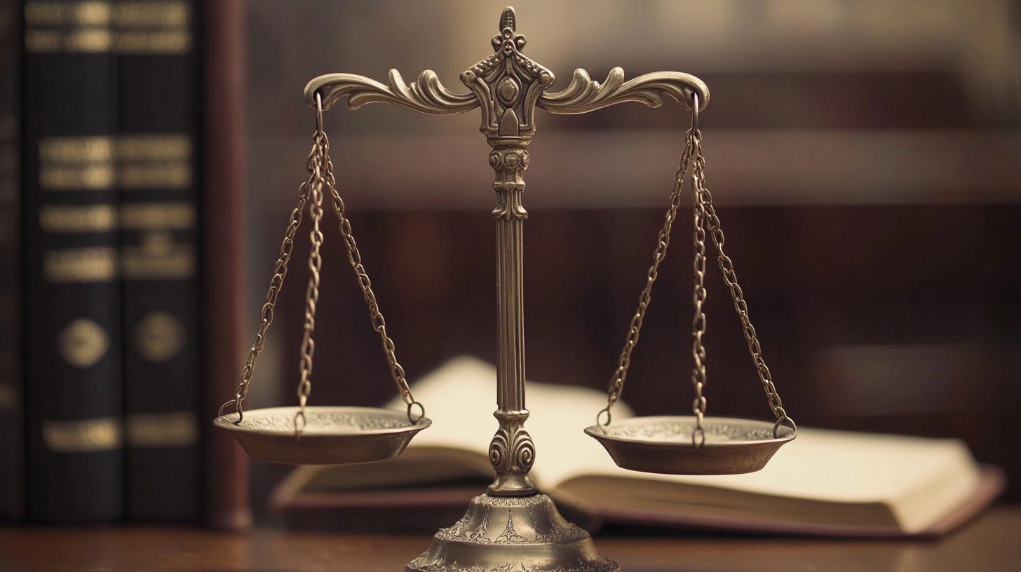 The scales of justice, representing the firm's commitment to balanced and fair legal representation.